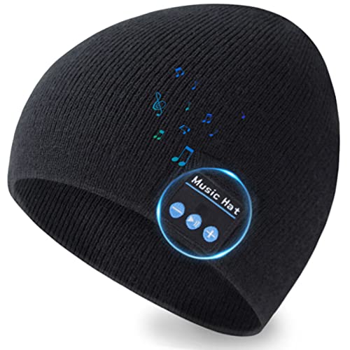 COTOP Gorro de Punto con Bluetooth, Regalos Originales, Gorro de música de Invierno con Auriculares estéreo y micrófono, Regalo de cumpleaños y Navidad para Hombres, Mujeres, Familiares y Amigos