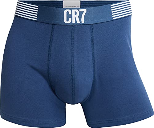 CR7 3-Pack Men's Cotton Trunk Bañadores Ajustados para Hombre, Black, Grey, Blue, S