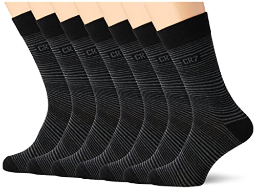 CR7 7-Pack Men's Socks Calcetines, Black, Talla única para Hombre