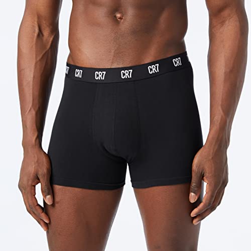 CR7 Cotton Trunks Bañadores Ajustados para Hombre, Black, M