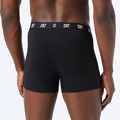 CR7 Cotton Trunks Bañadores Ajustados para Hombre, Black, M