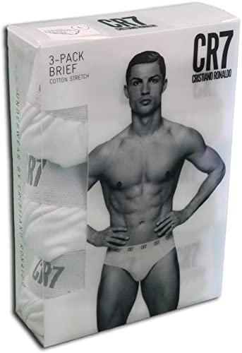 CR7 Cristiano Ronaldo Basic - Ropa interior deportiva, 3 piezas, color Blanco (Plain White), talla XXL