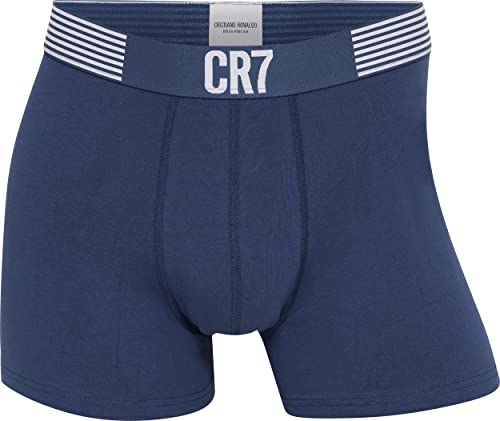 CR7 CRISTIANO RONALDO CR7 5-Pack Men's Cotton Trunk Baadores Ajustados para Hombre, Negro, Negro, Azul, Gris Claro, L