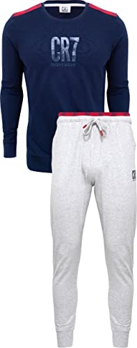 CR7 Men's Long Sleeve Pyjama Set Juego de Pijama, Azul Marino, M para Hombre