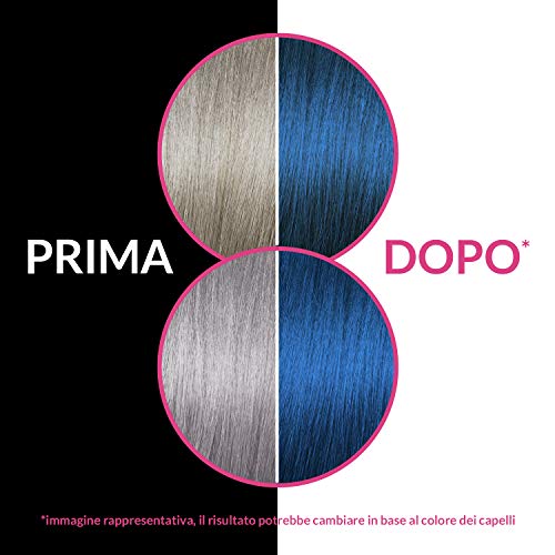 Crazy Fashion - Crema Colorante Semipermanente para el Cabello - Sin Amoníaco, Resorcinol ni PPD - Tintes Temporales para el Cabello - Colorante Noche Azul - Tubo de 100 ml