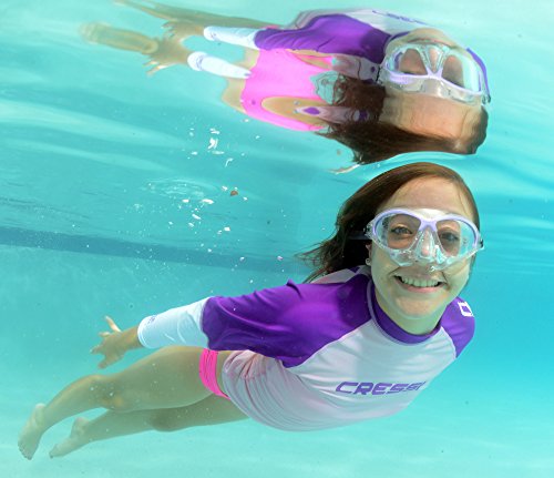 Cressi Kids Moon, Gafas de Snorkel Buceo para Niños, Verde, 7-15 Años