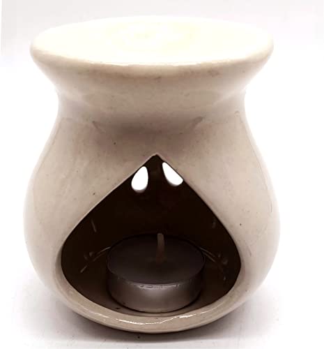 CRIGEMA - Set con aceite esencial Goloka Palo Santo Peruviano, quemador de esencias de cerámica y vela Tealight (vainilla de Madagascar)