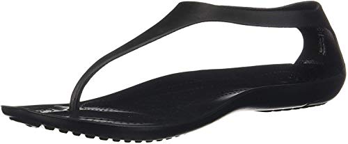 Crocs Sexi Flip Women Mujer Chanclas, Negro (Black/Black), 38/39 EU