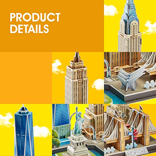 CubicFun Puzzle 3D New York CityLine Maquetas para Montar Paisaje Urbano, 123 Piezas