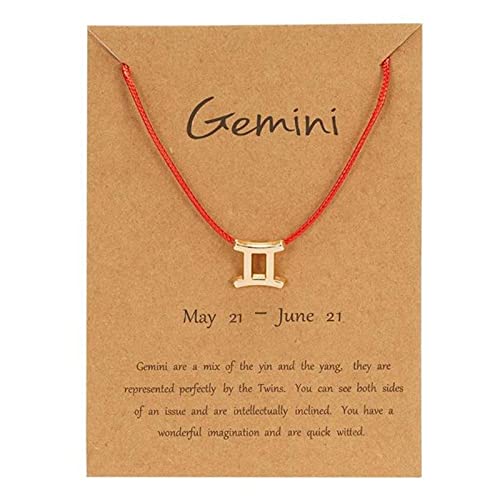 CXWK 12 constelación Signo del Zodiaco Negro Rojo Cuerda Trenzada Pulseras cáncer Leo Virgo Tejida joyería Simple Coreana Regalos de cumpleaños Femeninos