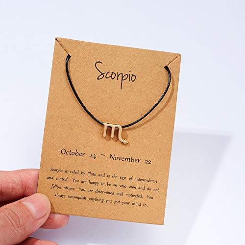 CXWK 12 constelación Signo del Zodiaco Negro Rojo Cuerda Trenzada Pulseras cáncer Leo Virgo Tejida joyería Simple Coreana Regalos de cumpleaños Femeninos