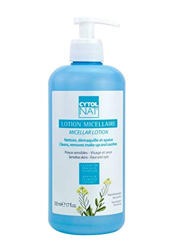 CYTOLNAT® Loción Micelar 500 ml - Limpiadores - Desmaquillante y Calmantes - Piel sensible - Cara y Ojos - Hipoalergénico - Sin Perfume.