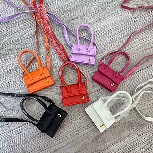 DAJIA Bolsos de Mensajero de Marca Super Mini para Mujer, Bolso pequeño de Cuero PU de diseñador Famoso, Bonito Bolso con Letra J para Mujer, Bandolera