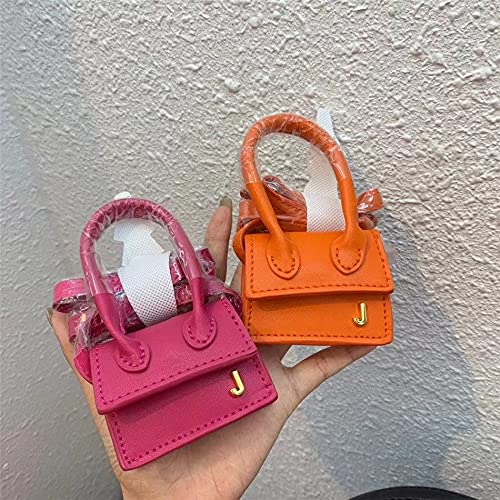 DAJIA Bolsos de Mensajero de Marca Super Mini para Mujer, Bolso pequeño de Cuero PU de diseñador Famoso, Bonito Bolso con Letra J para Mujer, Bandolera