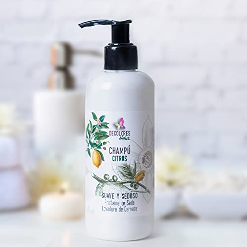 Decolores | Champú Citrus. Champu post alisado Champú para después del tratamiento de keratina. Sin siliconas, sulfatos ni químicos. Mantén tu pelo bien alisado sin encrespamiento.