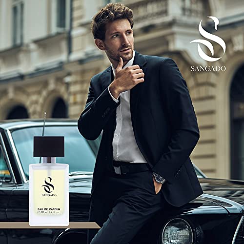 DEEP BLUE de SANGADO, Perfume para Hombres, Larga Duración de 8-10 horas, Olor Lujoso, Amaderada Aromática, Francesas Finas, Extra Concentrado (Eau de Parfum), Un Gran Regalo, Spray de 50 ml