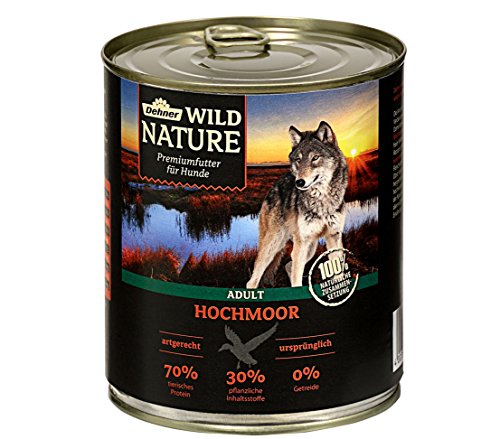 Dehner Wild Nature - Comida para Perros Adultos de Musgo Alto, 6 x 800 g (4,8 kg)