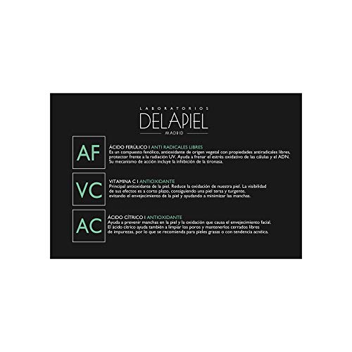 Delapiel Serum Facial Poder - Ácido Ferúlico y Vitamina C - 15 Ampollas - 30 ml