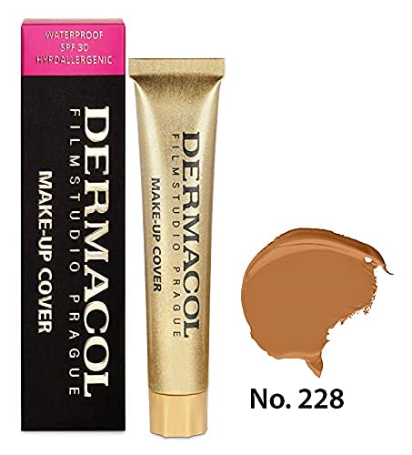 Dermacol DC Base Makeup Cover Total | Maquillaje Corrector Waterproof SPF 30 | Cubre Tatuajes, Cicatrices, Acné, Imperfecciones, Manchas en la Piel de la Cara y Cuerpo | Liquido - Mate Natural - 30g