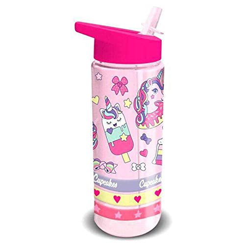 Desconocido Botella de Plastico de Colección Cupcakes Cantimplora, Unisex Adulto, Multicolor, Talla Única