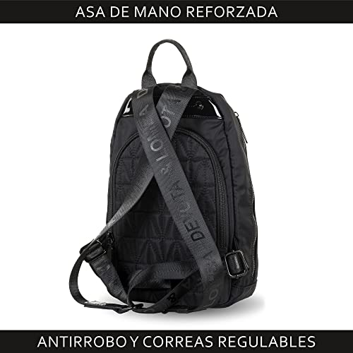 Devota y Lomba Mochila Mujer antirrobo. Mochilas Mujer Casual. Mochila Impermeable. Mochila Mediana. Cómoda y Ligera. Diseño y Calidad. 10 x 20 x 32 cm. Tall 227583-01. Color Negro