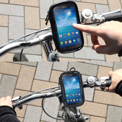 DFV mobile - Professional Support for Bicycle Handlebar and Rotatable Waterproof Motorcycle 360 for Motorola ATRIX HD - Black