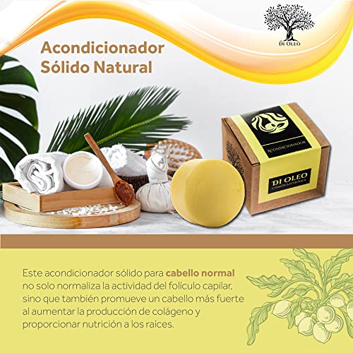 Di Oleo Acondicionador Sólido Natural y Vegano para el Cuidado del Pelo, Hombre y Mujer, Hidrata y Aporta Brillo y Suavidad, Fabricado en España, 50 g