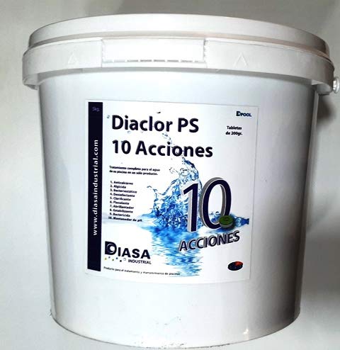 DIACLOR PS 10 ACCIONES 5 Kg .Tratamiento Completo para el Agua de la Piscina