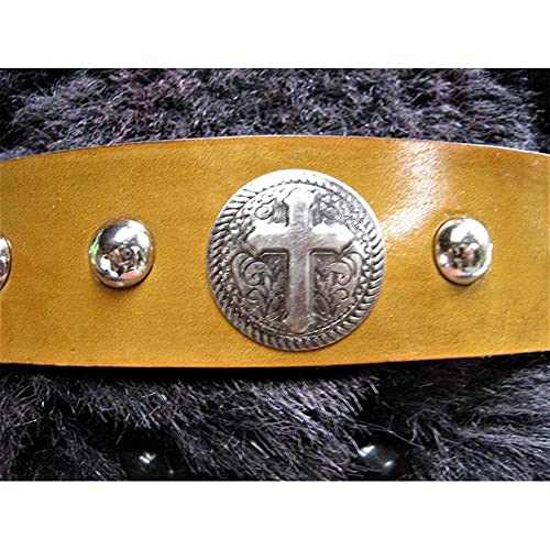 Diadema Medieval De Cuero, Tocado Retro Remache Ancho Steampunk, Hombres Mujeres Diadema Vikinga Pirata Samurai para Cosplay Halloween Stage Show,Negro