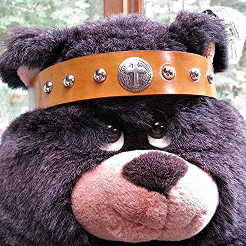 Diadema Medieval De Cuero, Tocado Retro Remache Ancho Steampunk, Hombres Mujeres Diadema Vikinga Pirata Samurai para Cosplay Halloween Stage Show,Negro