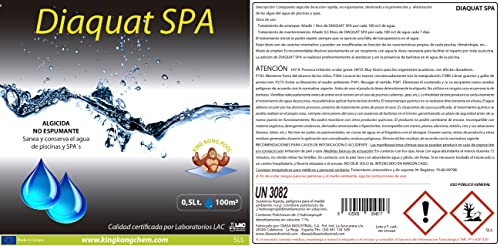 DIASA INDUSTRIAL Algicida no espumante DIAQUAT SPA 5 L - Antialgas de acción rápida - Sin Cobre