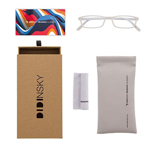 DIDINSKY Gafas de Presbicia con Filtro Anti Luz Azul para Ordenador. Gafas Graduadas de Lectura para Hombre y Mujer. Tacto Goma y Cristales Anti-reflejantes. Ash +2.0 – ARKEN SCREEN