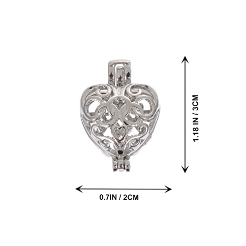 Difusor de Aromaterapia Difusores de Aceite Encantos: Plata Hueco hacia Fuera Colgante de Gota del Corazón Medallón de Aceite Esencial para El Collar de Bricolaje Ornamento de