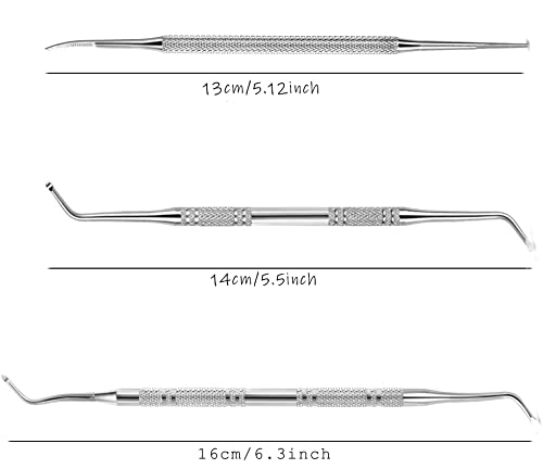 DILISEN 3 Piezas de Lima y levantadores de uñas encarnadas, [Mejorado] Kit de Herramientas de pedicura para Tratamiento de uñas Seguro quirúrgico Profesional Debajo