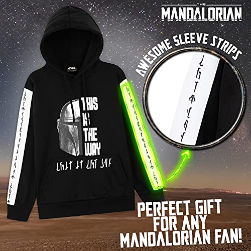 Disney Sudadera Niño de The Mandalorian, Regalos para Niños, Sudadera Adolescente 7 - 14 Años (Negro, 11-12 años)