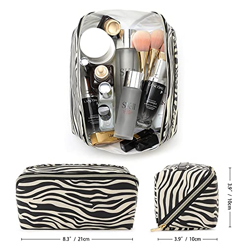 Dizdvizd Bolsas de Aseo para Mujeres y Niñas, Neceser de Viaje, Impermeable Organizador de Cosméticos - Zebra