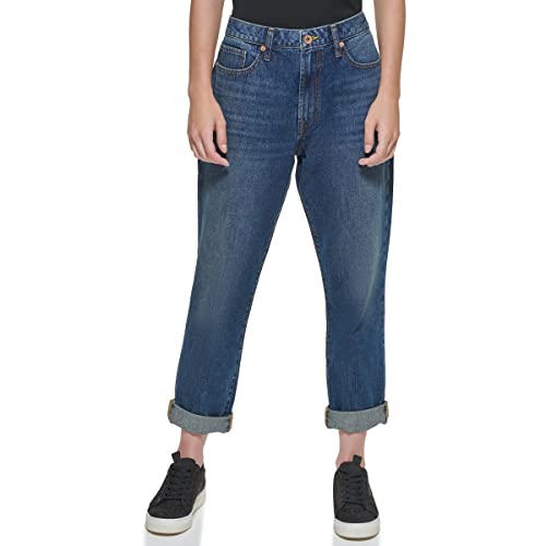 DKNY Broome High Rise Vintage Jeans, Dark Wash, 36 para Mujer