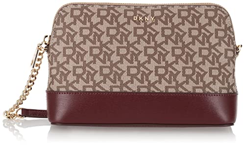 DKNY Bryant Logo Bolso de Hombro Beige/Rojo