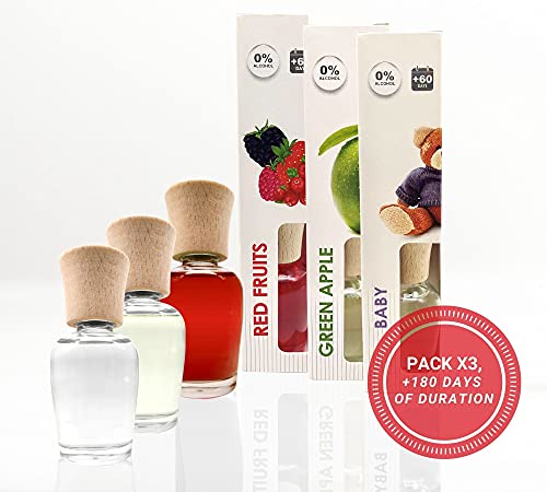 DOJA Barcelona | Ambientador Casa sin Palitos | 180 Días | Aromas Frutos Rojos + Manzana + Bebé | Ambientadores de Hogar Decorativo sin Mikado | Olor Natural | Botellas Ambientador Hogar Duradero