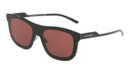 Dolce & Gabbana 0DG2174 01/75 42 Gafas de Sol, Negro (Black/Dark Violet), Hombre