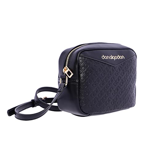 DON ALGODON Bolso Bandolera Paris para Mujer, Negro, 21(Ancho) x 8(Fondo) x 15(Alto) cm