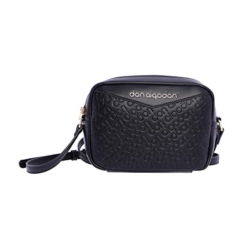 DON ALGODON Bolso Bandolera Paris para Mujer, Negro, 21(Ancho) x 8(Fondo) x 15(Alto) cm