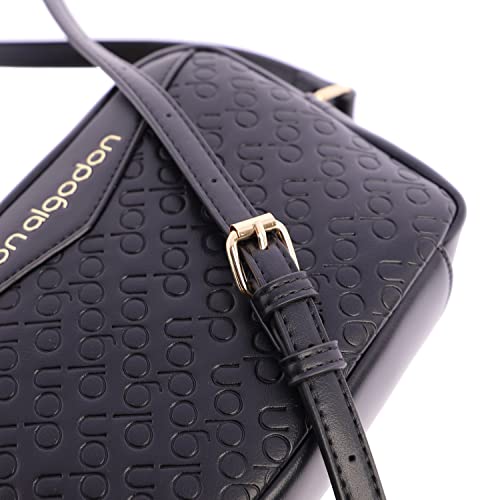 DON ALGODON Bolso Bandolera Paris para Mujer, Negro, 21(Ancho) x 8(Fondo) x 15(Alto) cm