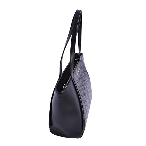 DON ALGODON Bolso de Mujer Shopper Ariadna, Negro, 32cm(Ancho) x 14cm(Fondo) x 26cm(Alto)