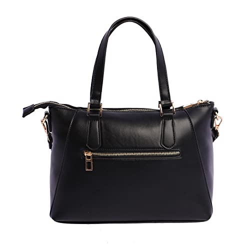 DON ALGODON Mujer, Bolso de Mano, Negro, 30(Ancho) x 13(Fondo) x 21(Alto) cm