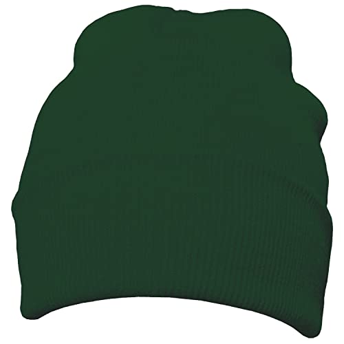 DonDon Gorro de Invierno Gorro de Abrigo diseño clásico Moderno y Suave Verde Pino