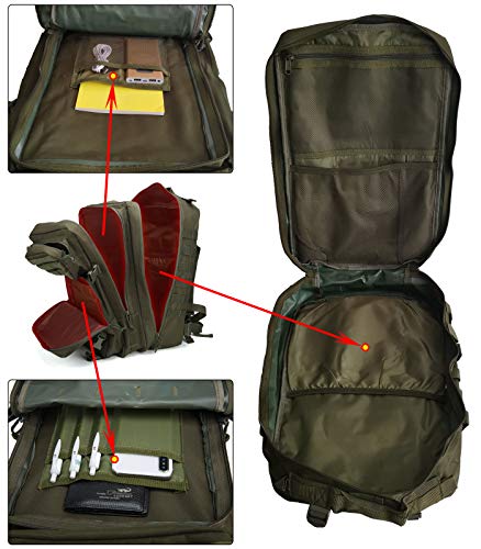 Doshwin 40L Mochila Táctica Militar Camuflaje Molle Assault Pack (Oliva)