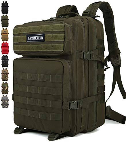 Doshwin 40L Mochila Táctica Militar Camuflaje Molle Assault Pack (Oliva)