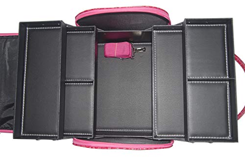 Doubleblack Maletin para Maquillaje Caja Maquillaje Organizador Estuches de Maquillaje Profesional Organizador para Manicura Grande Cosmeticos Estuch Rosa