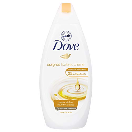 Dove Gel Douche Surgras Sans Sulfates, Huile et Crème pour Peaux Sèches (Lot de 2x750 ml)